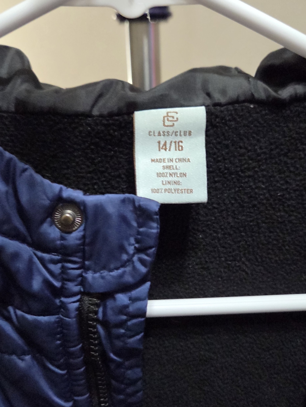 Class Club Kids Navy Blue Puffer Jacket - 14/16